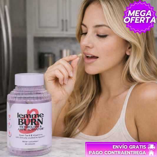 LemmeBurn™ ORIGINAL: Cápsulas veganas que aceleran el metabolismo y ayudan a quemar grasa abdominal. 🔥💊