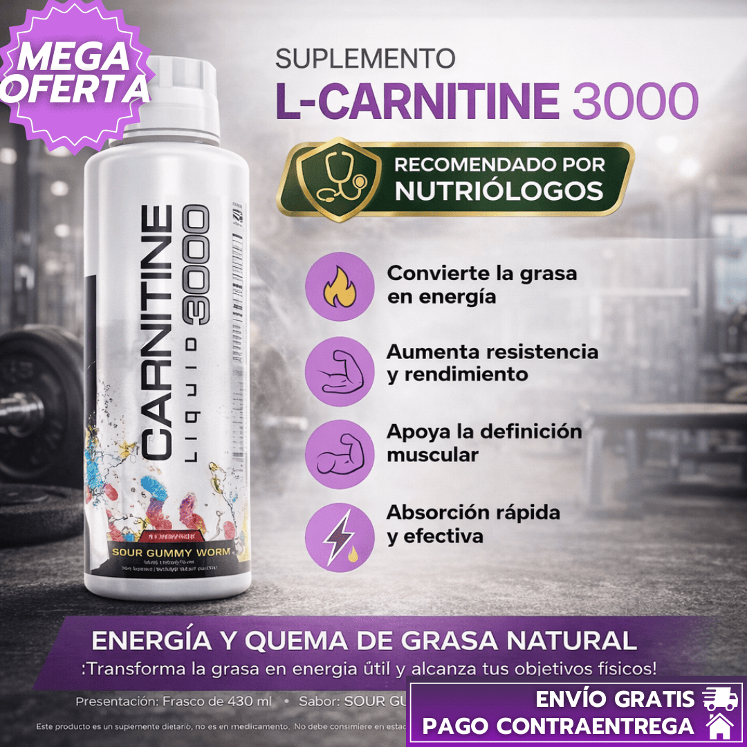 Lcarnitine™: Suplemento líquido que ayuda a convertir grasa en energía y mejorar el rendimiento físico. ⚡💪