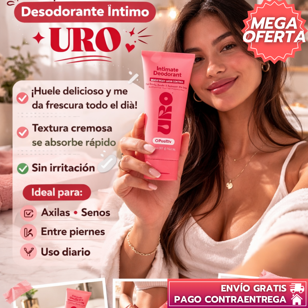 URO™: Desodorante íntimo y corporal en crema que neutraliza olores y brinda frescura duradera sin irritar. ✨💙