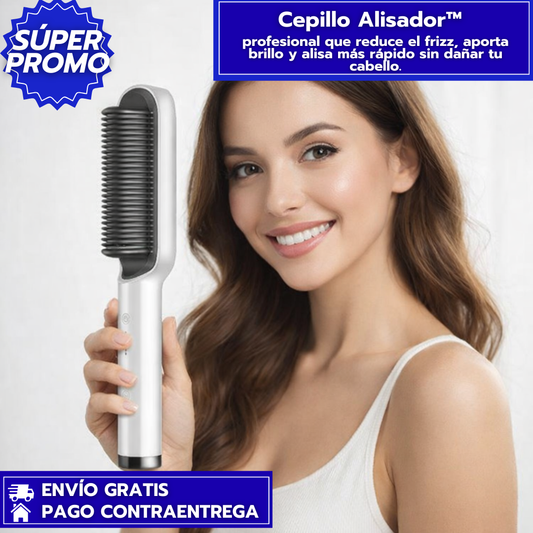 Cepillo alisador™: profesional que reduce el frizz, aporta brillo y alisa más rápido sin dañar tu cabello.