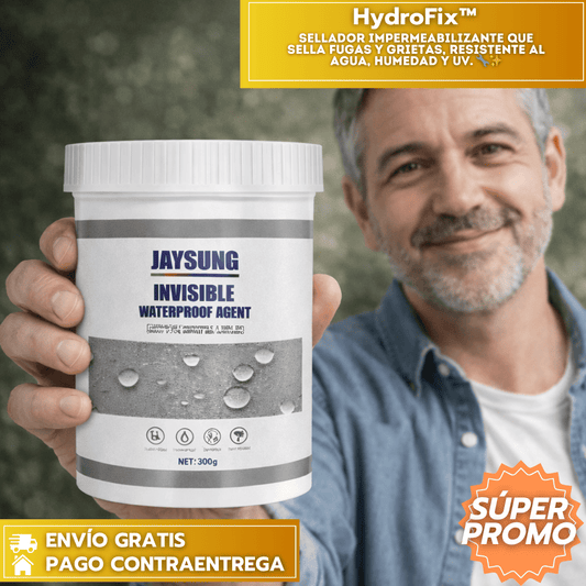 HydroFix™: Sellador impermeabilizante que sella fugas y grietas, resistente al agua, humedad y UV. 🔧✨