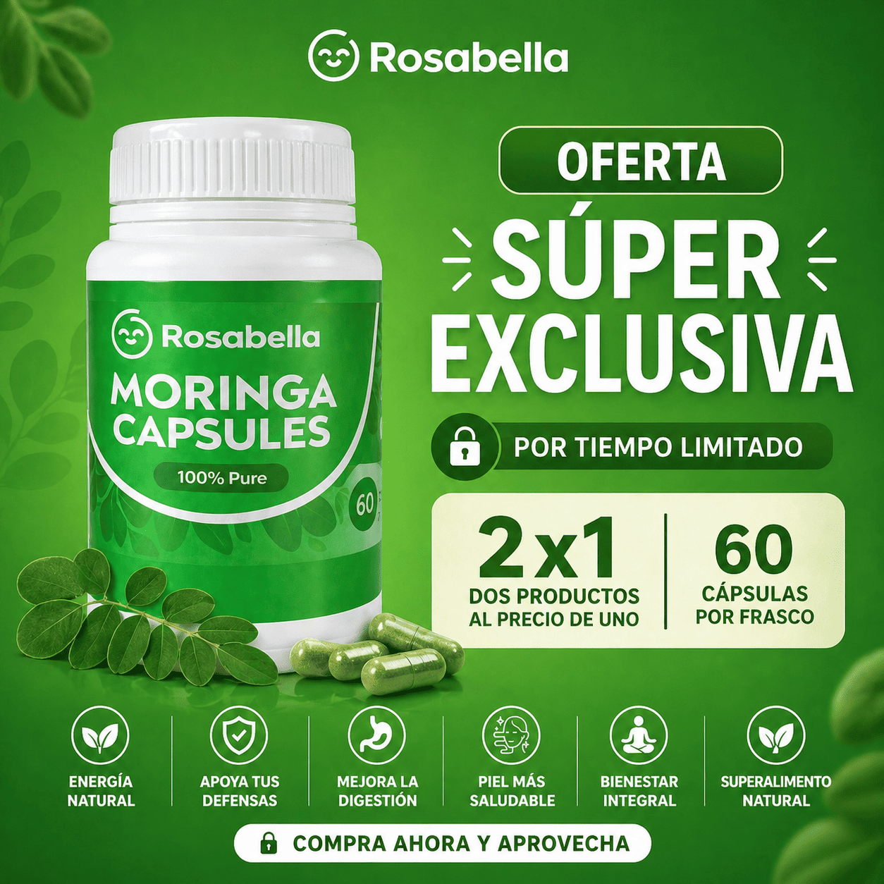 Oferta Especial 2x1 🔥 Moringa™: Cápsulas naturales que apoyan tu energía, vitalidad y bienestar diario de forma práctica