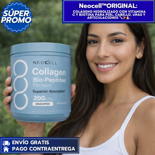 Neocell™ORIGINAL: Colágeno hidrolizado con vitamina C y biotina para piel, cabello, uñas y articulaciones 🦴✨🧴.