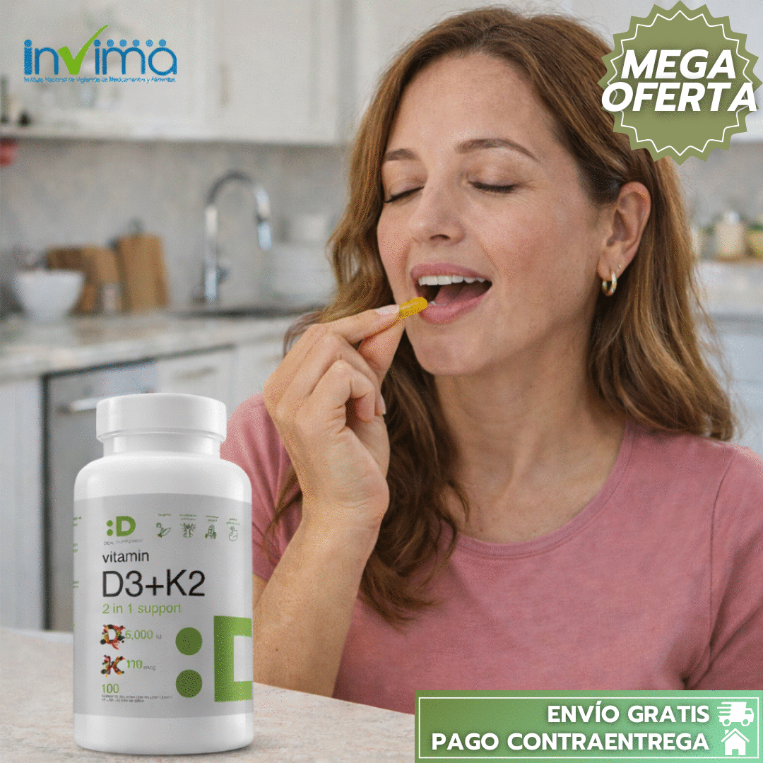 VitaminaD3+K2™: Suplemento en softgel de alta potencia que fortalece huesos y apoya el sistema inmune. 🦴🛡️