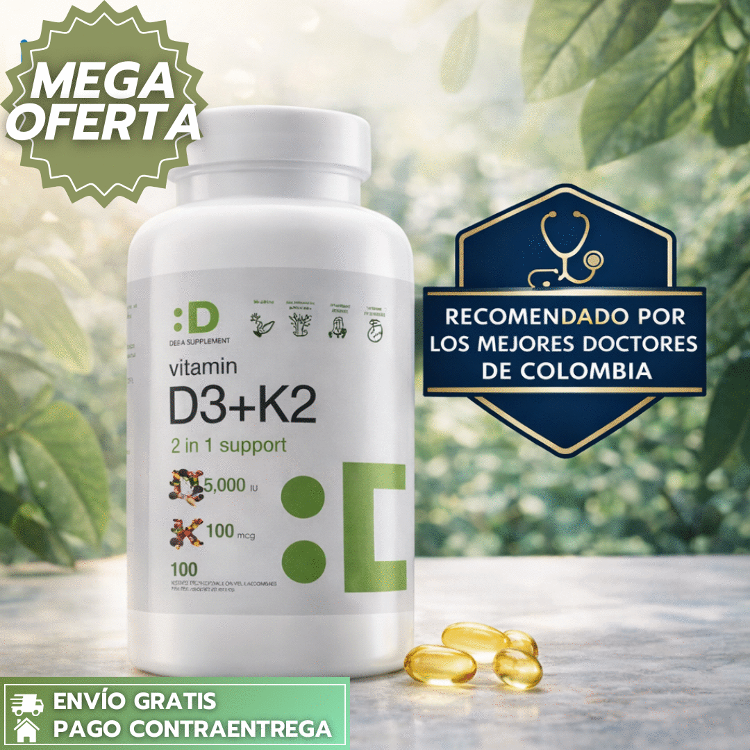 VitaminaD3+K2™: Suplemento en softgel de alta potencia que fortalece huesos y apoya el sistema inmune. 🦴🛡️