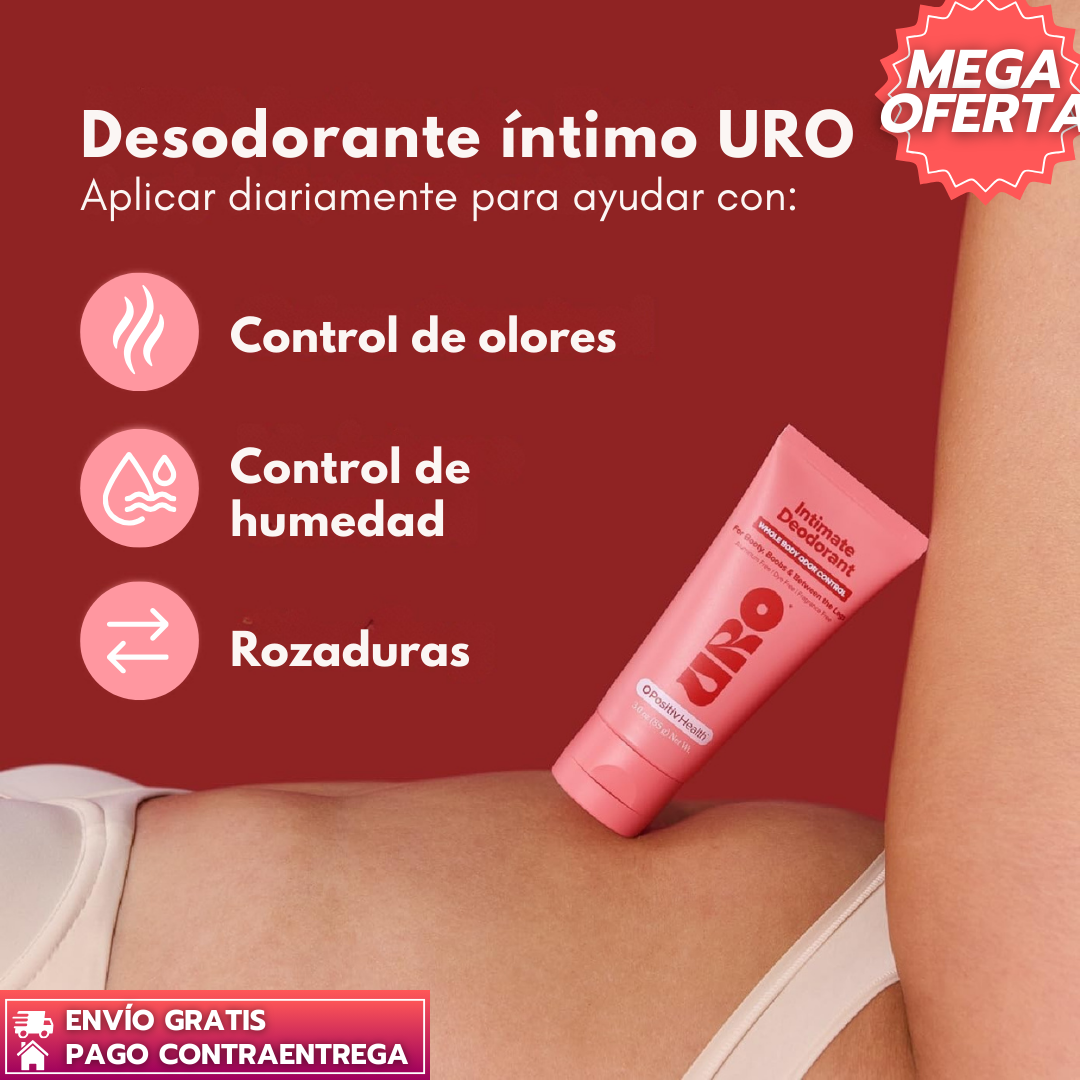 URO™: Desodorante íntimo y corporal en crema que neutraliza olores y brinda frescura duradera sin irritar. ✨💙