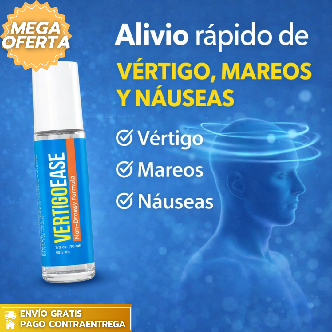 NeuroEase™: Roll-On natural que alivia vértigo, mareos y náuseas, brindando calma 😌 al instante.