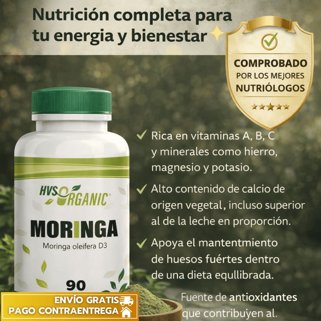 Moringa™: Suplemento ORIGINAL que aporta nutrientes esenciales y apoya la energía y bienestar diario. ✨💊