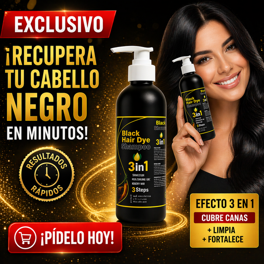 HairShade™🖤: Champú Colorante que Oscurece el Cabello al Instante mientras Limpia✨, Cubre Canas y Aporta Brillo Intenso en Cada Lavado