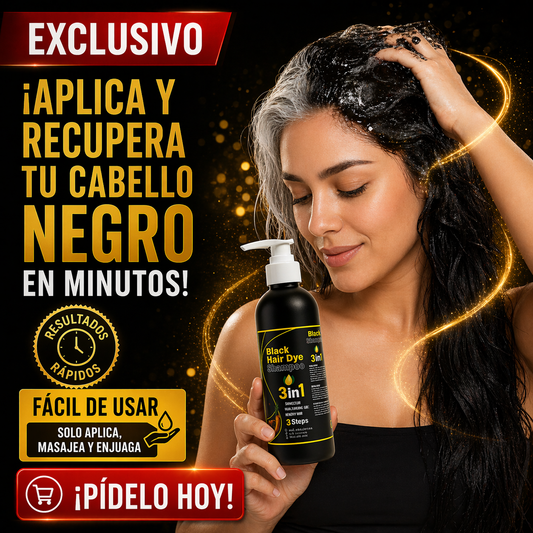 HairShade™🖤: Champú Colorante que Oscurece el Cabello al Instante mientras Limpia✨, Cubre Canas y Aporta Brillo Intenso en Cada Lavado