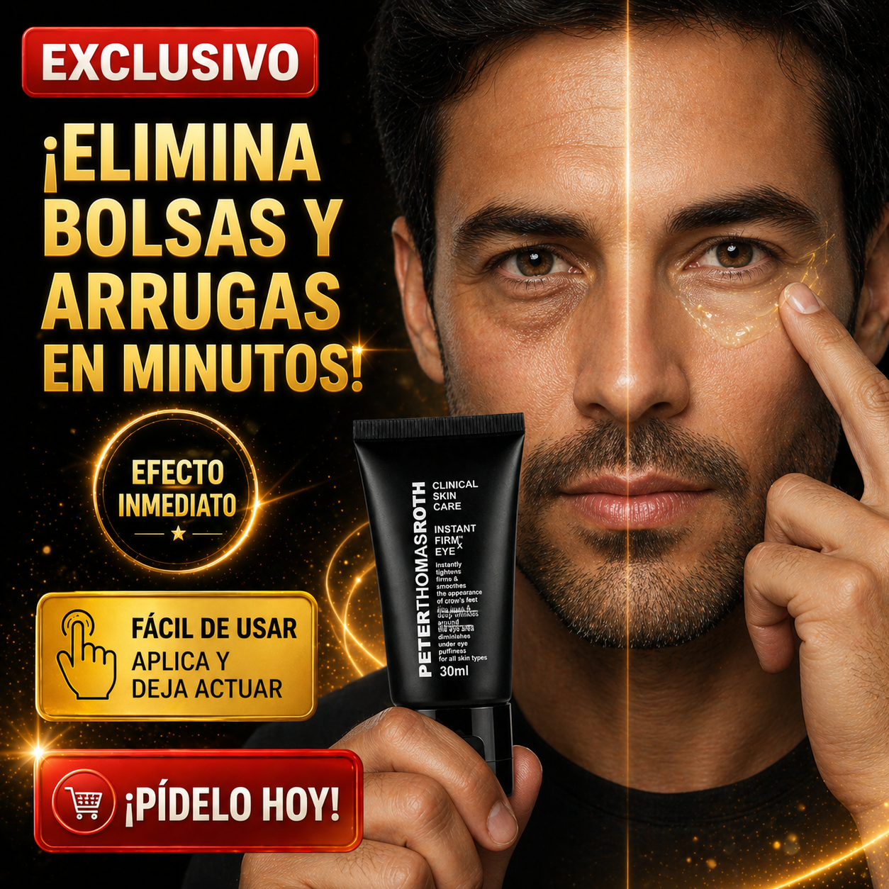 Oferta Especial 2x1 PeterThomas™: Gel tensor inmediato para el contorno de ojos que reduce bolsas y arrugas en minutos con efecto reafirmante visible durante todo el día