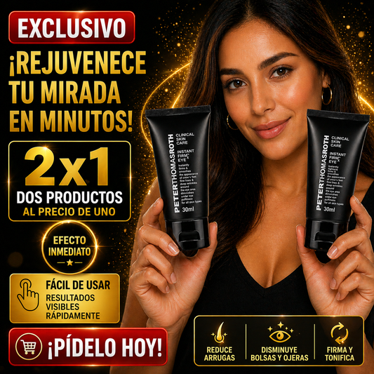 Oferta Especial 2x1 PeterThomas™: Gel tensor inmediato para el contorno de ojos que reduce bolsas y arrugas en minutos con efecto reafirmante visible durante todo el día
